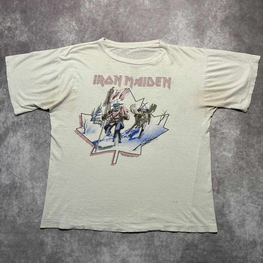 Rare Vintage 1984 Iron Maiden Canadian Slavery Tour t-shirt
Size Large